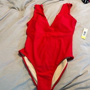 Summersalt NWT, ruched backflip, size 6, lava